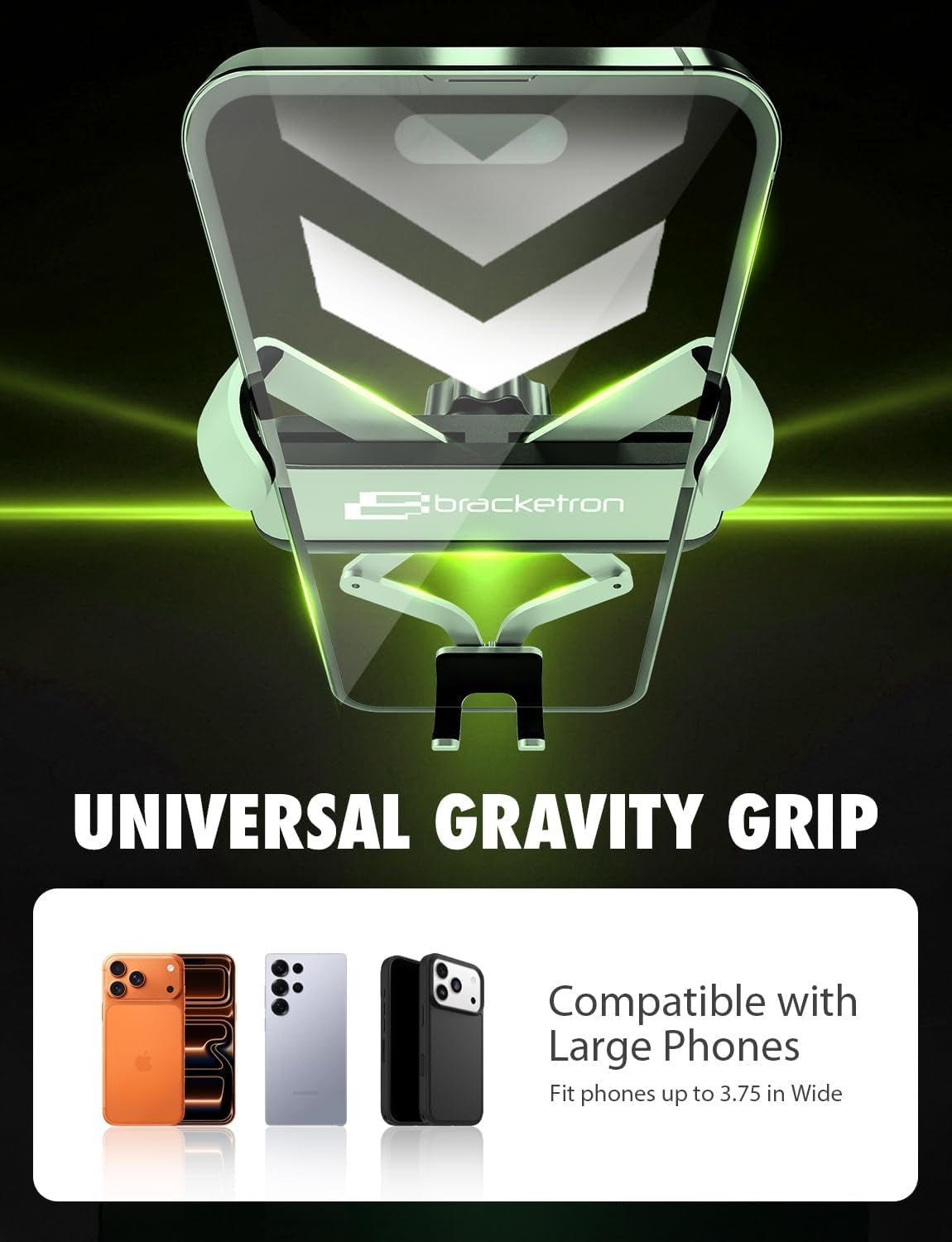 Autogrip Low-Profile Dash Mount- Phone Mount for Car with Temperbond Suction, One-Handed Operation Universal Cell Phone Holder Car Dashboard, Clear View Design