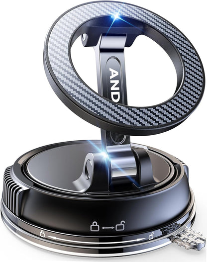 Car Phone Holder for Magsafe [78+LBS Strongest Suction & 2400Gf Magnetic] 360° Adjustable Car Phone Mount, Phone Holders for Your Car for Iphone 17-12 Pro Max plus Air, Carbon Fiber
