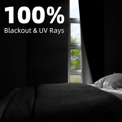 Portable Blackout Curtains 40"×60", Strong Hook and Loop Tape Strips with Adhesive, Cuttable Blackout Window Cover, 100% Black Out Material Blinds for Baby Nursery or Travel - Black