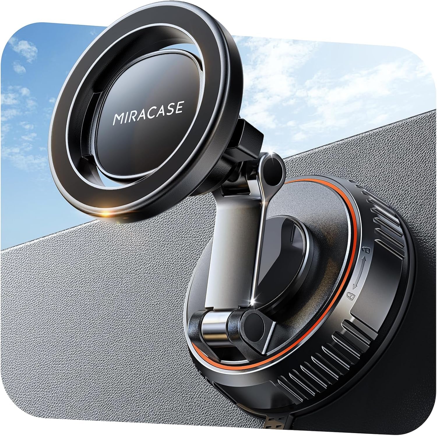 for Magsafe Car Mount[3600Gf Strong Magnet & 89+LBS Suction Base]Vacuum Magnetic Phone Holders for Your Car, 360° Adjustable Dashboard & Windshield Mount with Dash Accents for All Smartphones