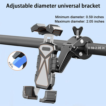 Motorcycle Phone Mount, Anti-Shake Bicycle Handlebar Cell Phone Holder with Secure Lock, Adjustable Motorbike Smartphone Bracket Accessories, Universal for Scooter ATV Motorcycle